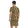 thumbnail image 2 of joogoo Men's Pajama Set Leopard Print V-Neck Pj Shorts Set 2 Piece Loungewear Sleepwear L, 2 of 7