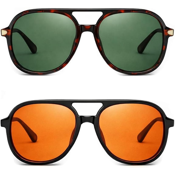 Trendy Aviator Sunglasses for Women Men Retro Style Frame Fashion Driving Travel Outdoor