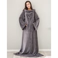 thumbnail image 5 of Richie House Soft and Warm Fleece Throw Blanket with Sleeves RHB2861, 5 of 6