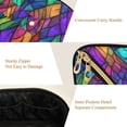 thumbnail image 5 of FORMRS Makeup Bag Travel Cosmetic Organizer for Women Fold Flat Zipper Pouch with Handle, Vibrant Stained Glass Pattern, 5 of 8