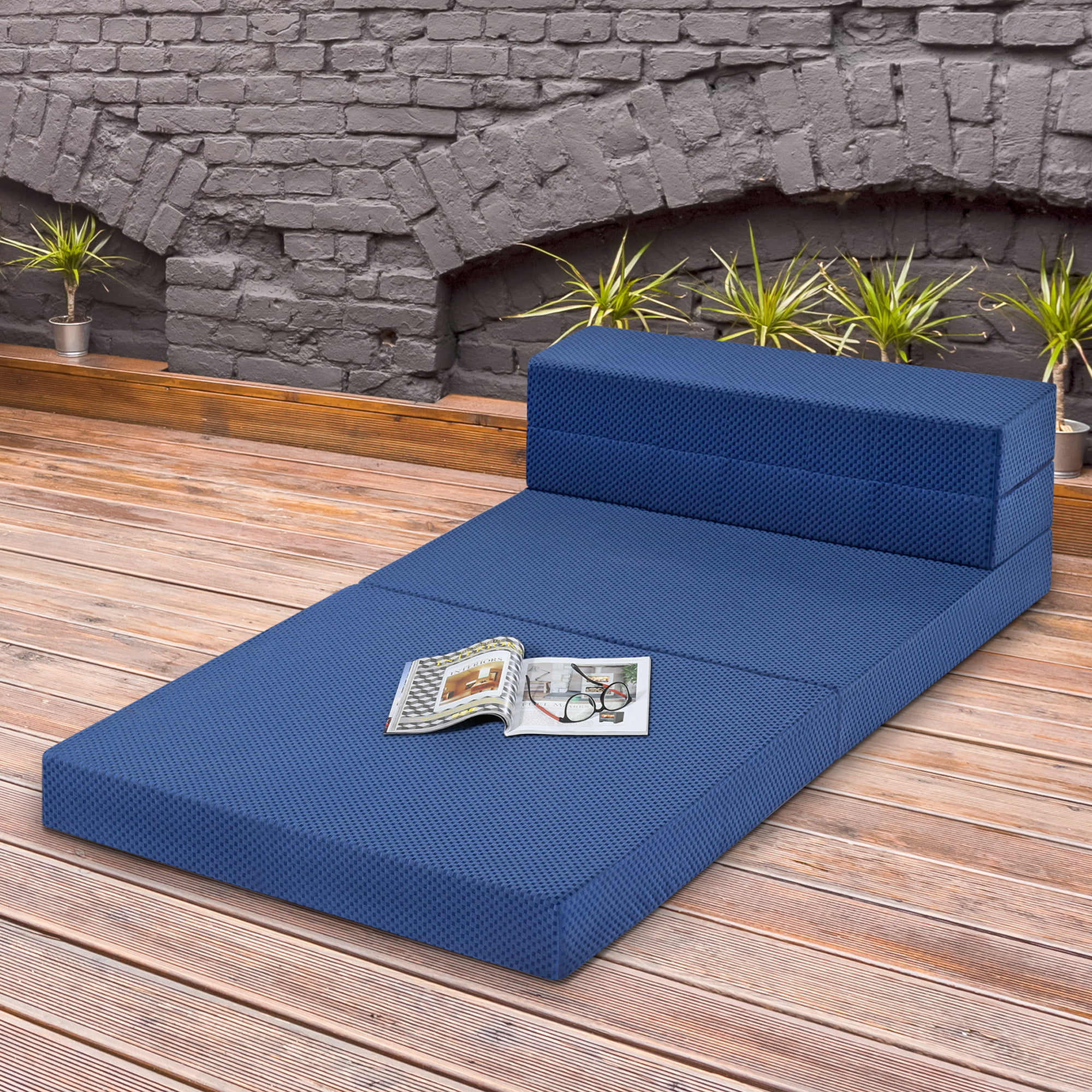 Sleeplace TriFold Sofa Bed, Blue
