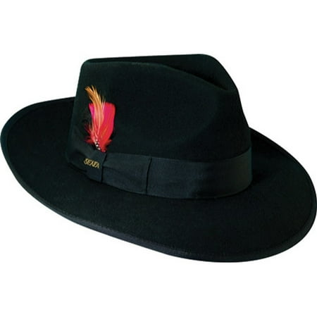 Scala Wool Top Hat - New Scala Men's Wool Felt Zoot Hat, Black, Medium