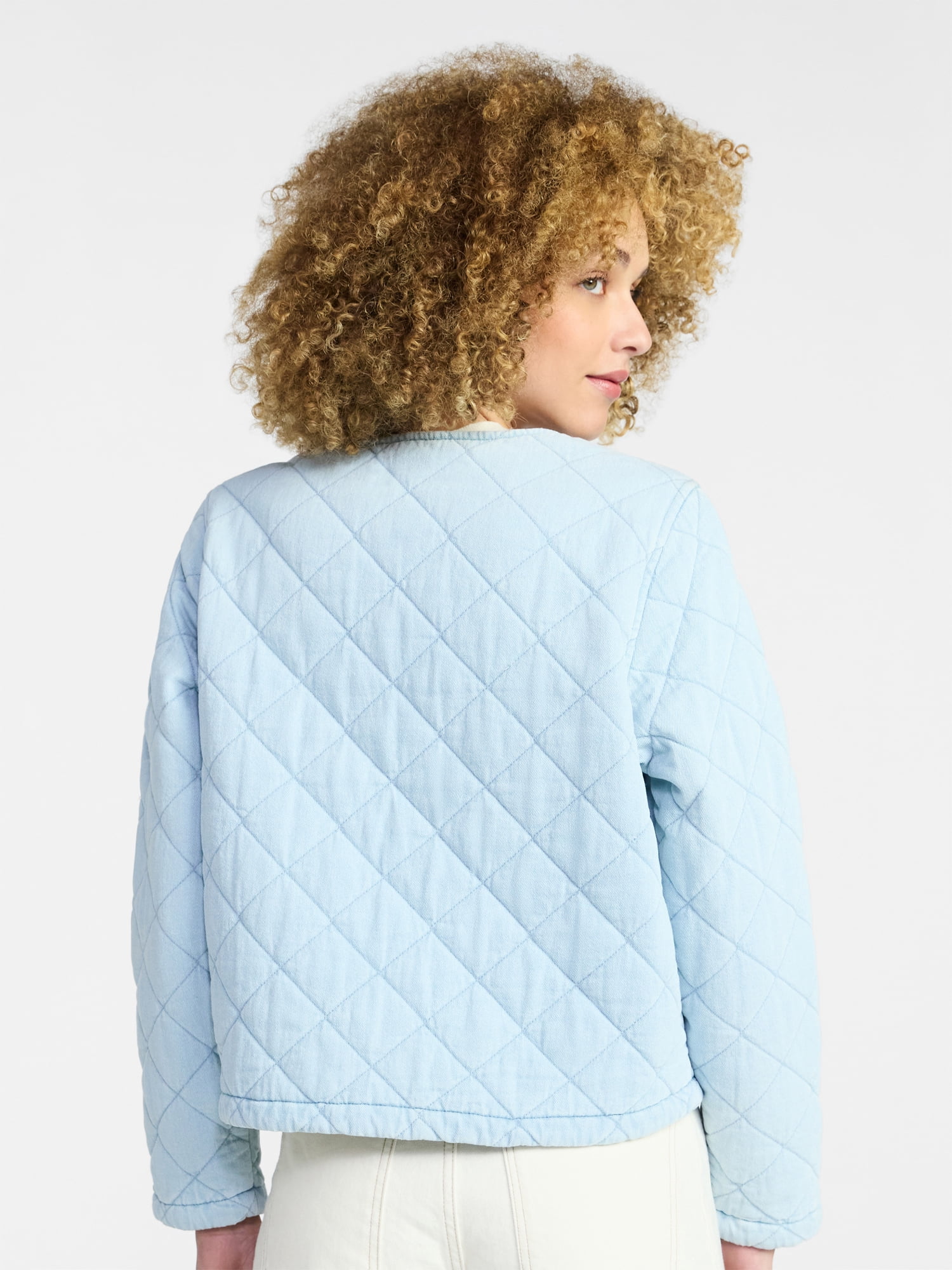 Time and Tru Women's Quilted Cotton Jacket, Sizes XS-XXXL