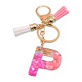 thumbnail image 2 of Key Chain Translucent Alphabet Pendant Shell Decor Letter Initial Pendant Keychain with Tassels for Women, 2 of 8