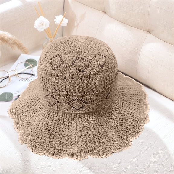 Harpily Womens Sun Hat Foldable Floppy Wide Brim Adjustable Drawstring Bucket Hat for Fishing Camping Daily Walking