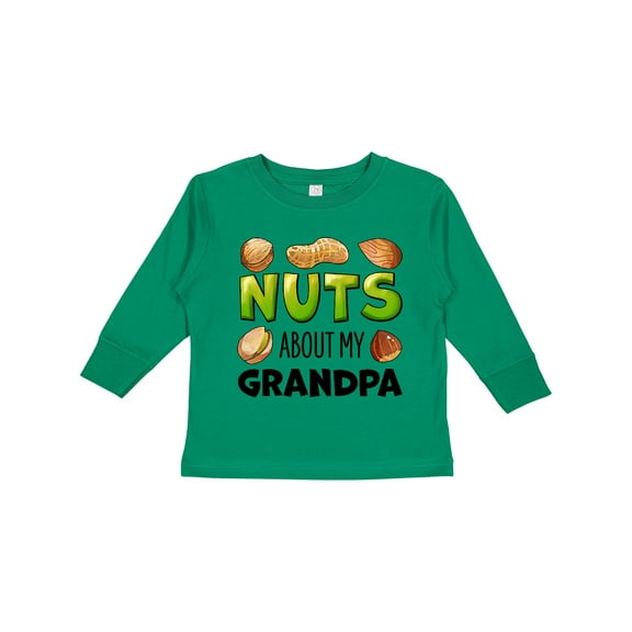 Inktastic Nuts About My Grandpa Peanut, Almond, Pistachio Boys or Girls Long Sleeve Toddler T-Shirt