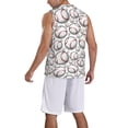 thumbnail image 2 of Pofeuu Cute Baseball Print Basketball Jersey, Shirts for Men Youth Basketball Jersey Crew Neck-XX-Large, 2 of 6