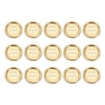 thumbnail image 1 of Uxcell 15pcs Botón de Metal 15mm (0.59") 4 Agujeros Botones Redondos de Aleación para Coser, Dorado, 1 of 6