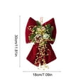 thumbnail image 3 of AYktou Christmas Bows Hanging Ornaments, 7×12 Inch Red Velvet Bowknot Bead String Pinecones Bells Wreath Bows, Wall Hanging Bow Ornaments for Door Fireplace Staircase Display Indoor Outdoor Decor, 3 of 6