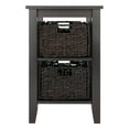 thumbnail image 2 of Winsome Morris Accent Table, 2 Foldable Chocolate Corn Husk Baskets, Espresso Finish, 2 of 3