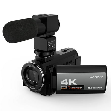 Samsung Infrared Touch Overlay Andoer Portable 4K 48MP WiFi Digital Video Camera Camcorder with External Microphone 3.0 Inch Touch Screen IR Infrared Night-shot 16X Digital Zoom with 1pc 2500mAh Rechargeable Camera Battery ()