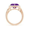 thumbnail image 2 of ANGARA Natural 2.5 Ct. Amethyst with Diamond Halo Ring in 14K Rose Gold for Women (Ring Size: 3), 2 of 9