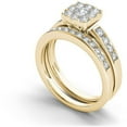 thumbnail image 2 of 1 Carat T.W. Diamond 10kt Yellow Gold Cushion-Shape Cluster Engagement Ring Set, 2 of 5