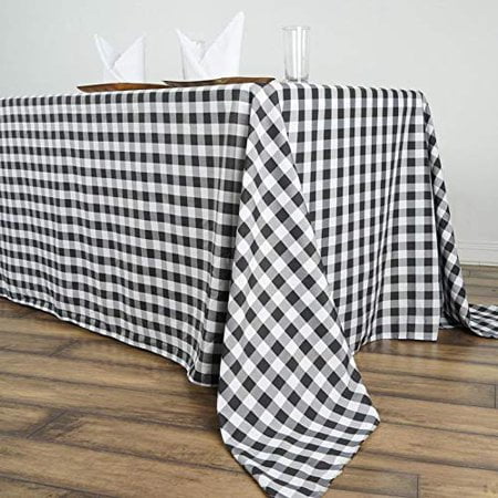 BalsaCircle 90-Inch x 156-Inch Black Checkered Tablecloth Table Linens Wedding Party Events Decorations Kitchen Dining