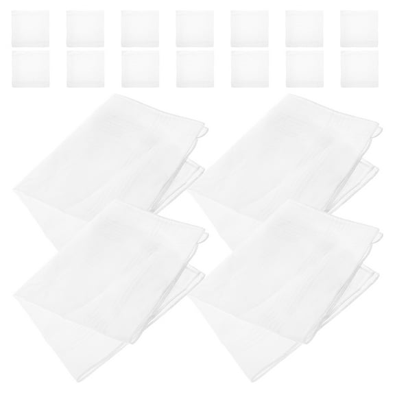 HEANUJJ Mens White Cotton Handkerchiefs Gentle on Skin Durable for Home 18Pcs
