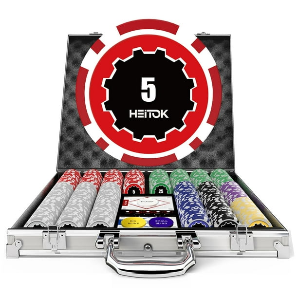Set de póker HEITOK Casino 500 fichas de 11,5 g con tarjetas impermeables