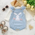 thumbnail image 3 of Baby Boys Easter Outfit Cotton Sleeveless Knitted Cute Rabbit Romper Cute Clothes Spring Summer Clothes for Baby Little Kids 0-3 Months, 3 of 8