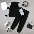 thumbnail image 6 of Tiijoy Big Boys Outfits Colorblock Long Sleeve Hoodie and Pants Tracksuit, Sizes 9-10, 6 of 7