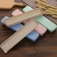 thumbnail image 2 of 21/23/24/28cm PP Portable Travel Tableware Storage Box Case Food Grade Dinnerware Kitchen Fork Spoon Box For Kid School Cutlery 28CM Beige, 2 of 6