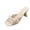 Beige, variant on Heeled Sandals for Women Open Toe Kitten Heel Mules Sheer Lace Upper Cute Bowknot Detail Square Front Dressy Evening Date Wear