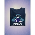 thumbnail image 3 of NASA Nasa Spaceman W Planet Earth Sweatshirt Women -NASA Designs, Female Medium, 3 of 4