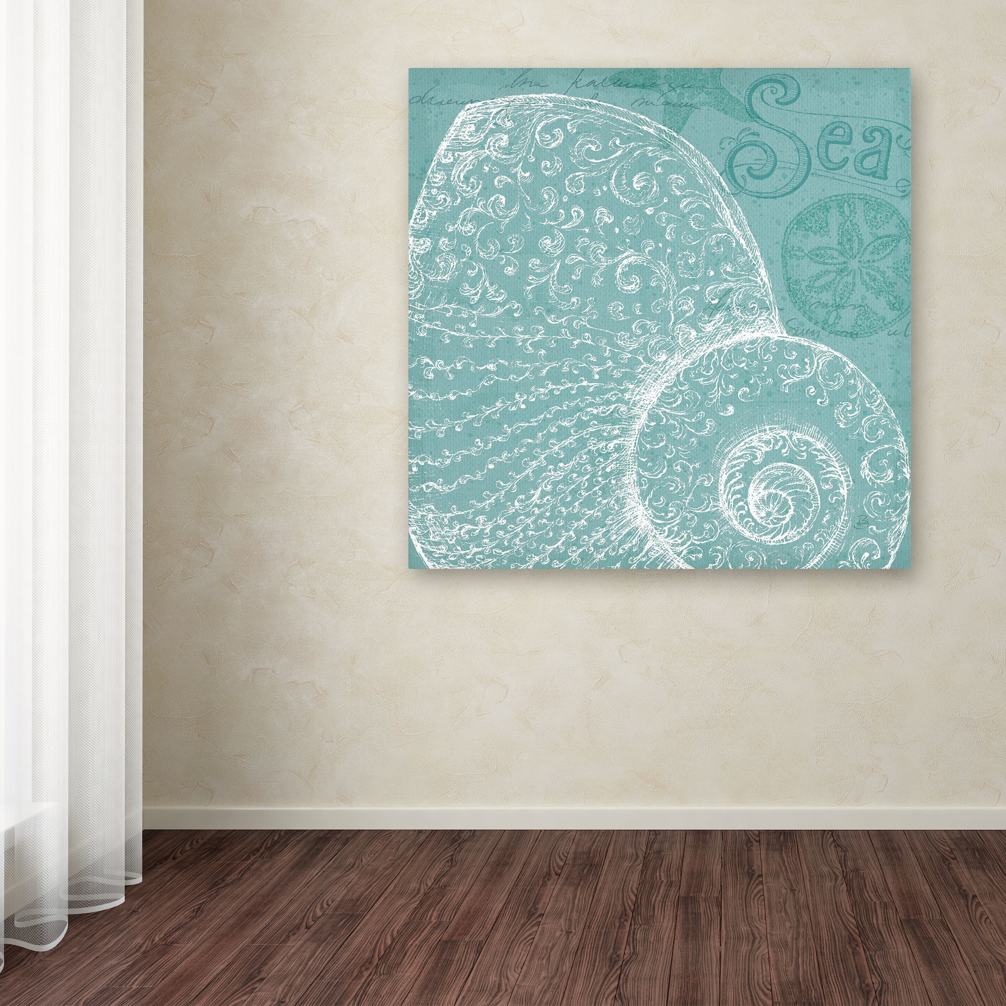 Trademark Fine Art WAP0100-C3535GG "Aqua Treasure IV" by Daphne Brissonnet 35" x 35" Frameless Art
