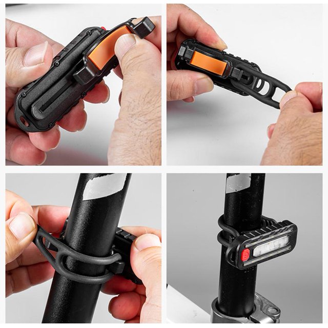 Lámpara Bicicleta luz trasera portátil mini linterna delgada equipo de ciclismo (negro) Sywqhk Para estrenar
