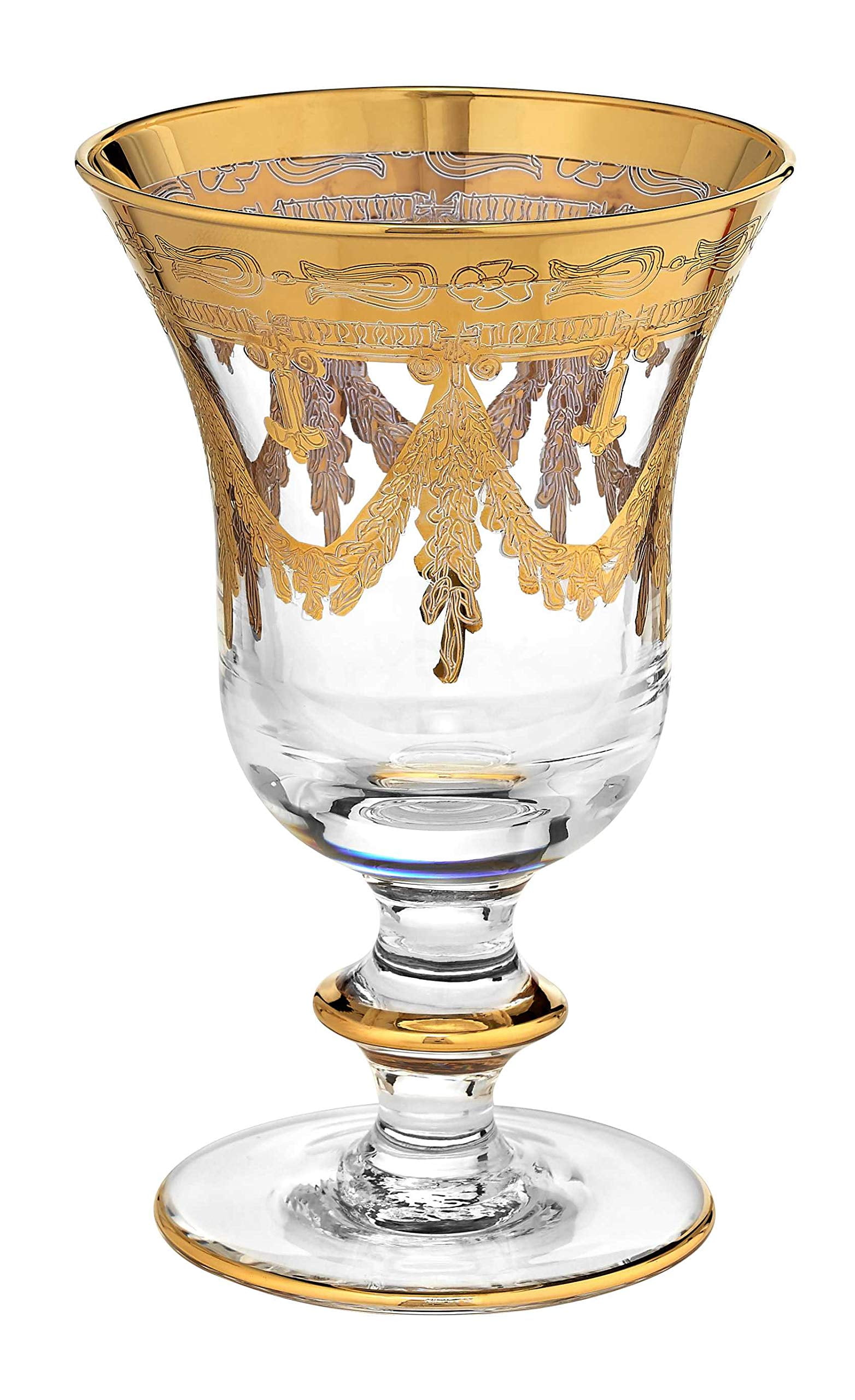 Interglass Italy Luxury Crystal Brandy Snifters, Vintage Design 24kt Gold  Hand Decorated Cognac Goblets, SET OF 6 