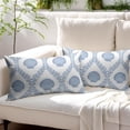 thumbnail image 3 of Light Blue Coastal Lumbar Pillow Covers 12x20 Set of 2 Ocean Coral Shell Outdoor Decorative Linen Summer Throw Pillows Cases with Zipper Cushion Cover Rustic Decoration Farmhouse Sofa Couch Bed Decor, 3 of 4