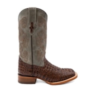 Ferrini Mens Stampede Caimen print, Embroidered Square Toe Western Boots, Mid Calf