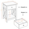 thumbnail image 3 of Yaheetech Table d'Appoint Moderne en Bois à Cadre en X avec Rangement Ouvert et Dissimulé, Blanc, 3 of 7