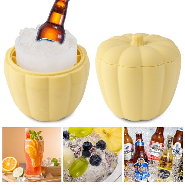  Ice Cube Trays, Reusable Pumpkin Ice Cube Mold Trays, Silicone Ice  Cube Tray with Lid for Whiskey, Cocktail, Beer, Fruit Juice: Home & Kitchen