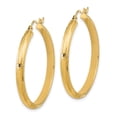 thumbnail image 2 of Finest Gold 14K Yellow Gold Polished & Textured Fancy Hoop Earrings, 2 of 3