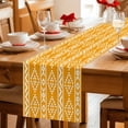 thumbnail image 5 of Yellow Boho Table Runner 90 Inches, Abstract Geometric Bohemia Ethnic Striped Bed Runner Dresser Scarves Tabletop for Indoor Outdoor Parties/Ceremony/Banquet, 13" x 90", 5 of 9