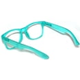 thumbnail image 3 of Retro Sunglasses - Glow in the Dark Turquoise Frame / Clear Lens, 3 of 5