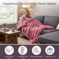 thumbnail image 6 of Lavish Home 60x80-Inch Ruched Faux Fur Blanket for Sofas and Beds (Pink), 6 of 10
