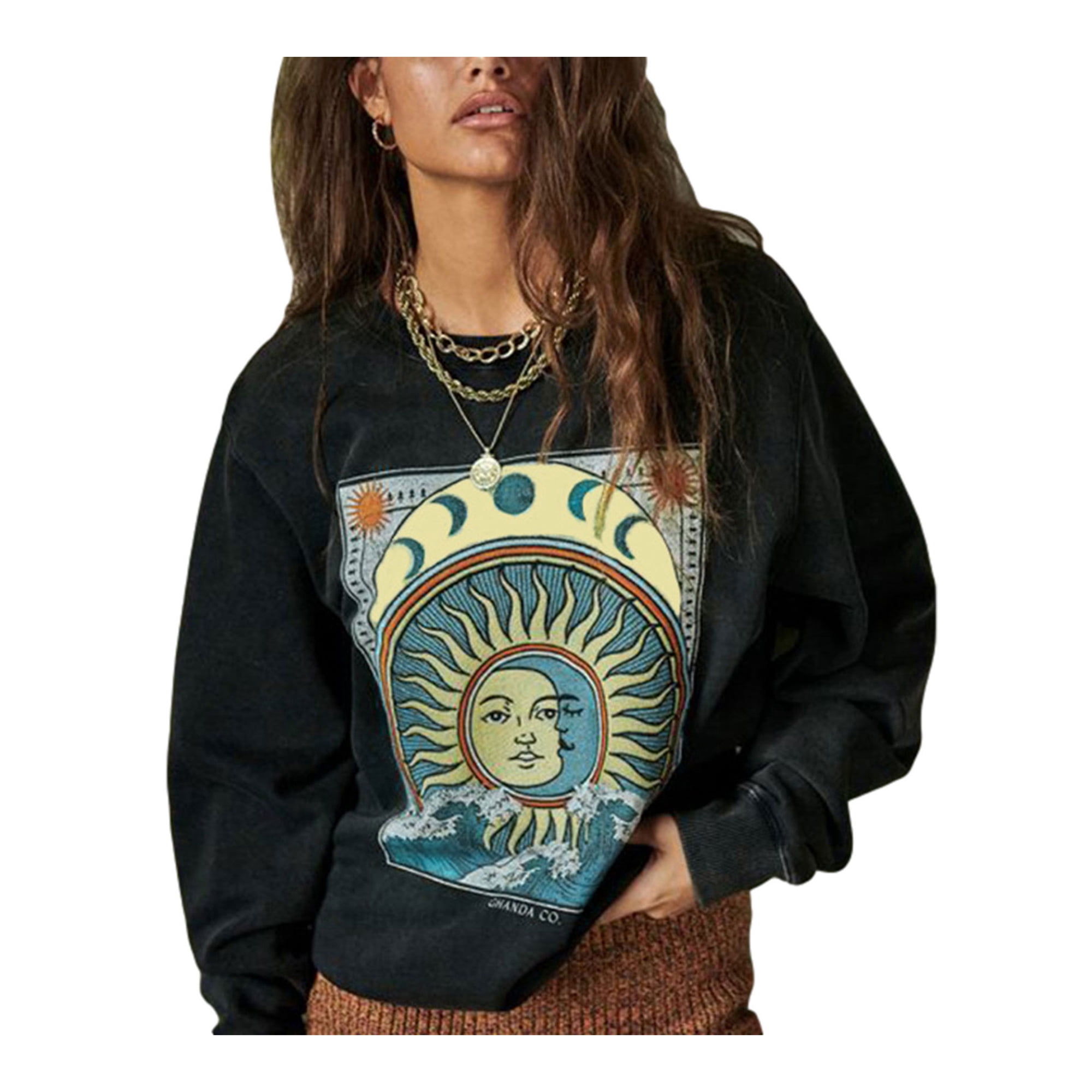 WomenY2k Aesthetic Graphic Sweatshirt for Women Teen Girls Crewneck Vintage  Oversized Pullover Preppy Topsm 90s Clothing - Walmart.com
