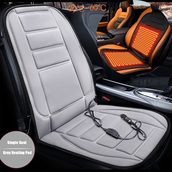 Yolispa Car Seat Heater, Portable Seat Cushion 12V Universal Fit for All Vehicles, Comfortable Full Back and Seat Cushion for Driver, 1 pack