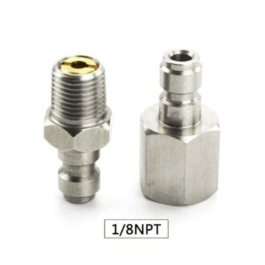 2pcs 1/8 NPT Paintball PCP 8mm Male Fill Nipple Stainless Steel One Way Foster 