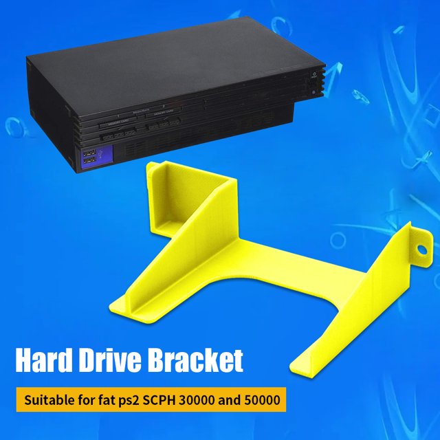 Soporte De Disco Duro Soporte de impresión 3D de soporte de disco duro de 2,5 pulgadas para PS2 SCPH 30000/50000 (amarillo)