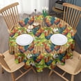 thumbnail image 3 of Green Chicken Farm Pattern Round Tablecloth 60"x60",Wrinkle Wipeable Table Cloth for Kitchen Dining Room Picnic Patio Party, 3 of 6