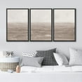thumbnail image 3 of IDEA4WALL Framed Canvas Print Wall Art Set of 3 Neutral Seascapes Subtle Tones Illustration Print Watercolor Abstract Ocean Serene Modern Digital Art Minimal Chic for Home Decor - Black 16"x24"x3, 3 of 5