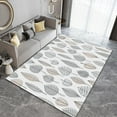 thumbnail image 3 of Cartoon Plant Leaves Area Rugs, Gray and White Simple Lines Modern Anti-Slip Apartment Carpet, Large Area Rug Soft and Comfortable Soft Feel Apply to Living Room Bedroom 5x6ft, 3 of 6