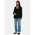 thumbnail image 3 of Time and Tru Women's Maternity Straight Leg Jeans, 27" Inseam, Sizes S-XXL, 3 of 5