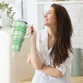 thumbnail image 6 of 40 oz Tumbler with Handle Lid and Straw Insulated Water Tumbler Stainless Steel Water Cup Mug Bottle Reusable Cup Holder Friendly Green Plaid, 6 of 6