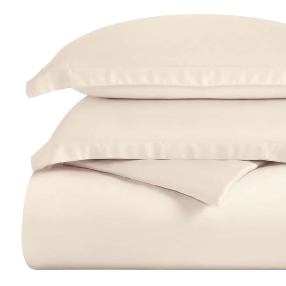 Superior Egyptian Cotton 300 Thread Count Duvet Cover Set, Full/Queen, Ivory