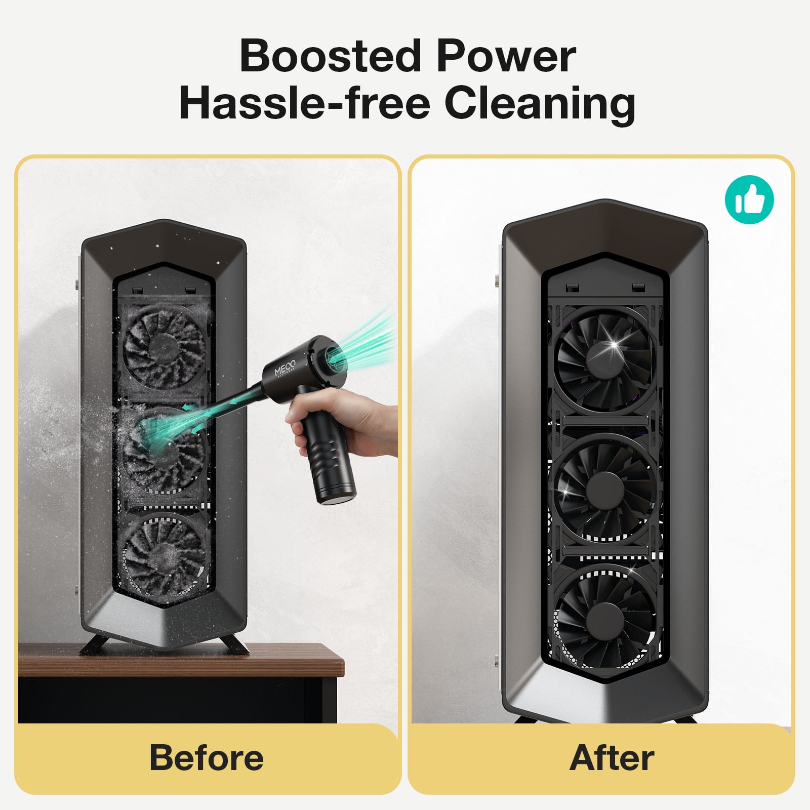 Meco Eleverde Compressed Air Duster, with Blow Nozzle, 6000 mAh