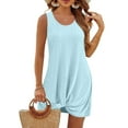 thumbnail image 2 of Aboser Womens Boho Eyelet Dress Cute Hollow Out Sundress for Beach Summer Mini Dresses Trendy Casual Sleeveless Dress Loose Crew Neck Vacation Dresses, 2 of 9
