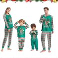 thumbnail image 1 of Conjunto de pijamas familiares a juego para Navidad, con estampado de letras, para padre, madre e hijo, con top de ciervo y pantalones a rayas, pijama y pelele para bebé, 1 of 4