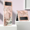 thumbnail image 7 of Designed for Samsung Galaxy Z Flip 4 Marble Case, Ultra Thin Girls Women Plating Marble Designed Flexible Soft TPU IMD Marble Protective Case Cover for Samsung Galaxy Z Flip 4 5G - Rosegold, 7 of 7